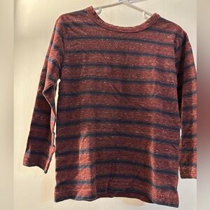 Children’s Place  Striped Long Sleeve Kids Shirt - Burgundy and Blue XS 4